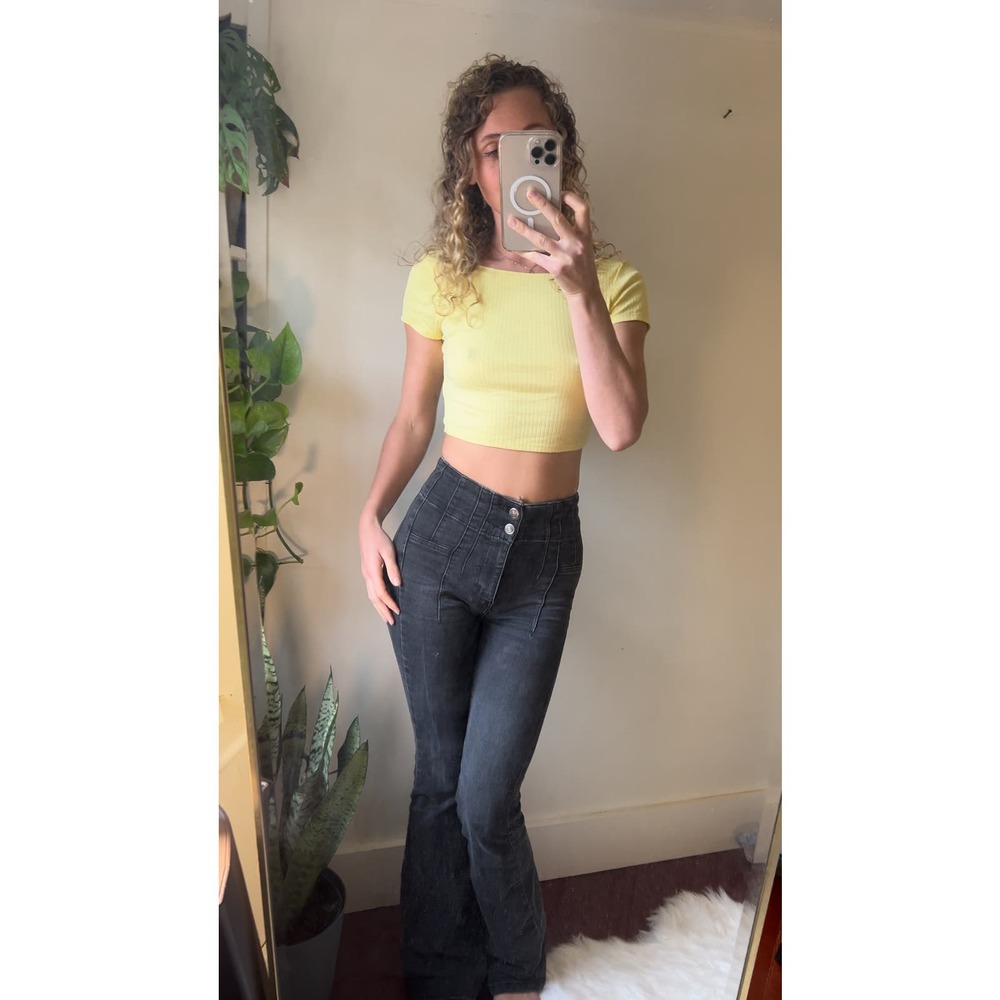 yellow PAC xs crop top